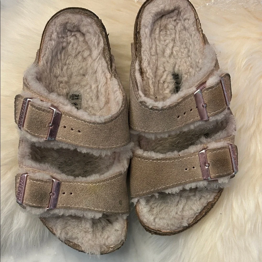 Birkenstock Women's Soft Blush Fuzzy Slippers